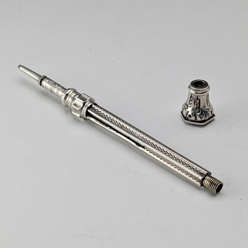 1910年頃 アンティーク シルバー製 推進式ペンシル 54-71mm ホワイトストーン